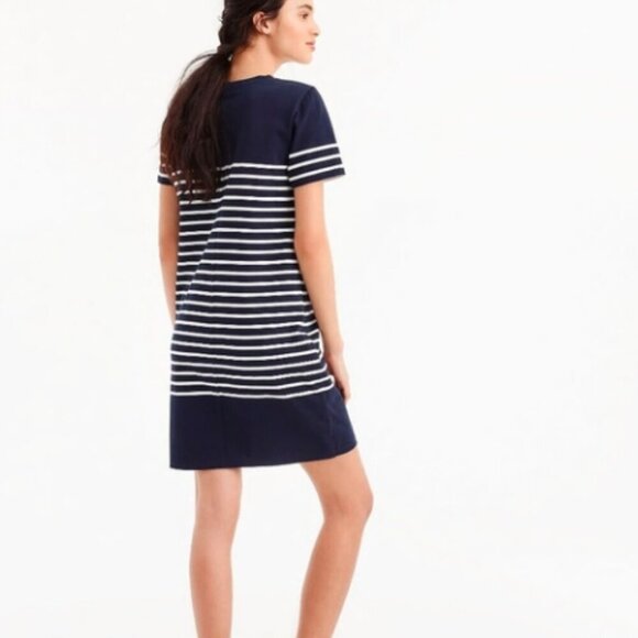 J. Crew Navy T-Shirt Dress in Nautical Stripe Size S - Picture 2 of 11